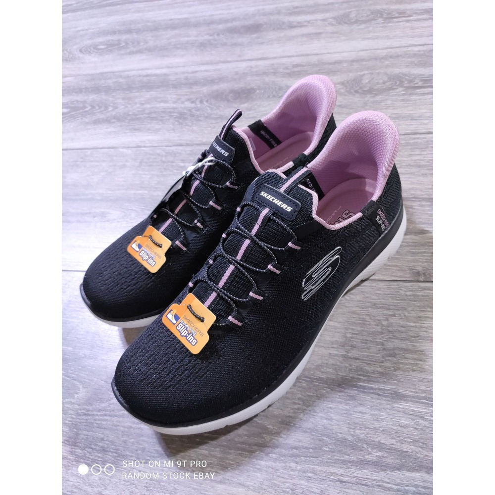 Skechers Slip-ins Summits Dream Chaser Black Mauve Sneakers Womens 9